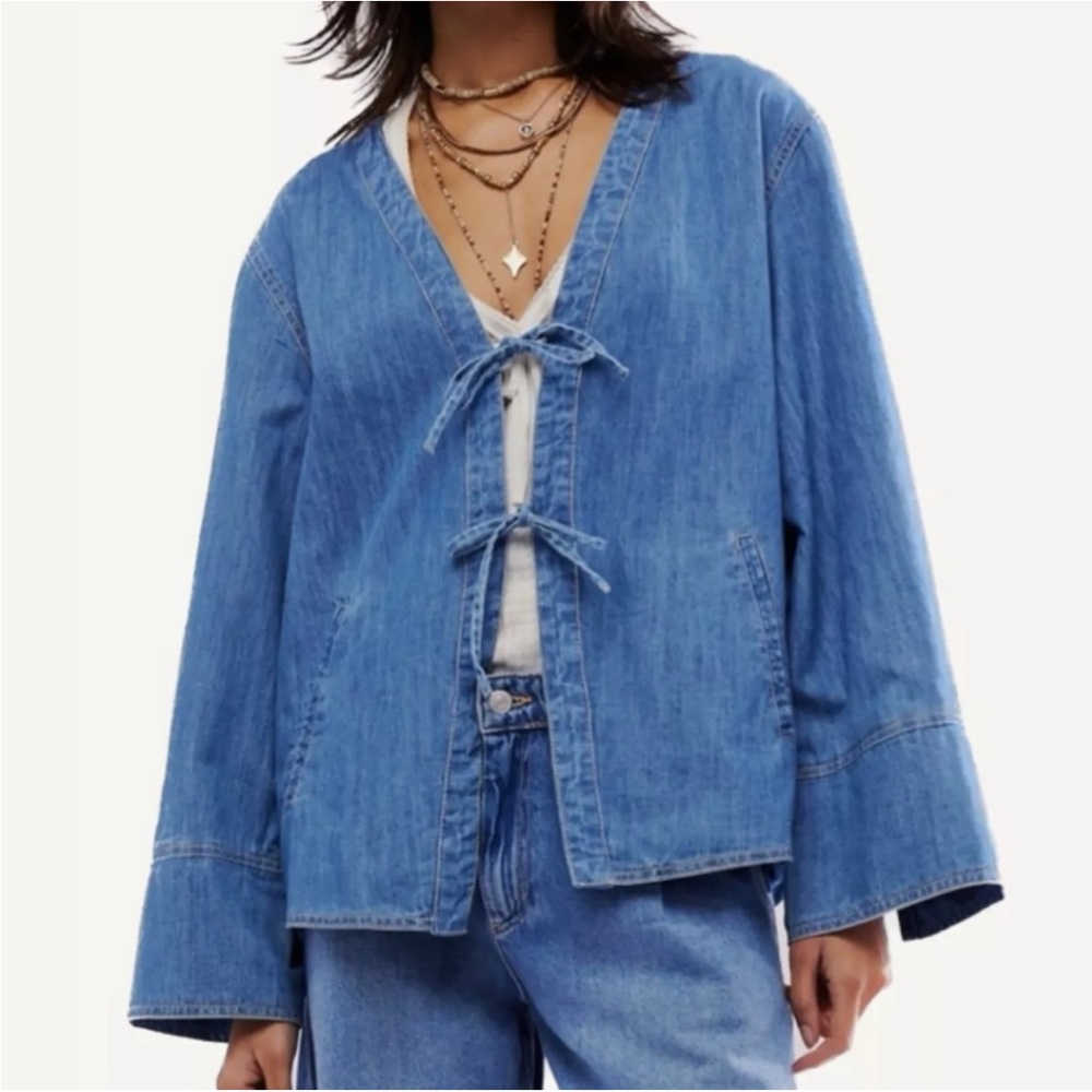 Free People denim top - Picture 2 of 8